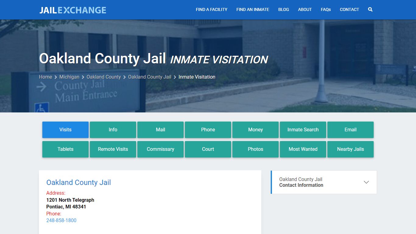 Inmate Visitation - Oakland County Jail, MI - Jail Exchange