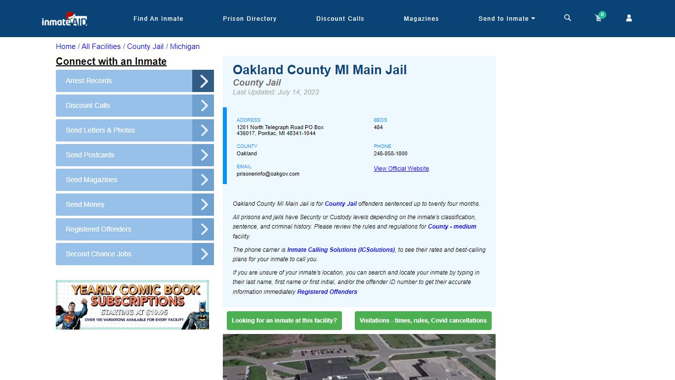 Oakland County MI Main Jail - Inmate Locator - Pontiac, MI